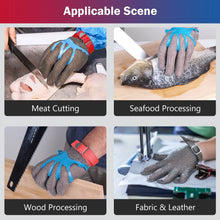 Load image into Gallery viewer, Cut Resistant Chainmail Kitchen Glove Stainless Steel 5 Finger with Fabric Wrist
