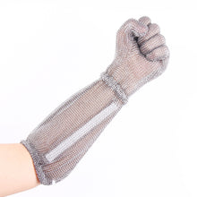 Load image into Gallery viewer, 20cm Long Chainmail Cut Resistant Glove with Spring Wrist for Secure Fit