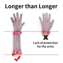 Load image into Gallery viewer, 20cm Extended Wrist Chainmail Glove Lightweight Cut Resistant Kitchen Safety