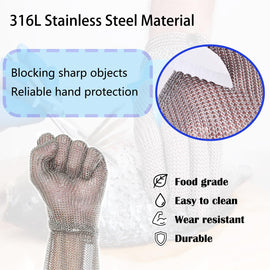 15cm Stainless Steel Chainmail Cut Resistant Glove for Kitchen Safety