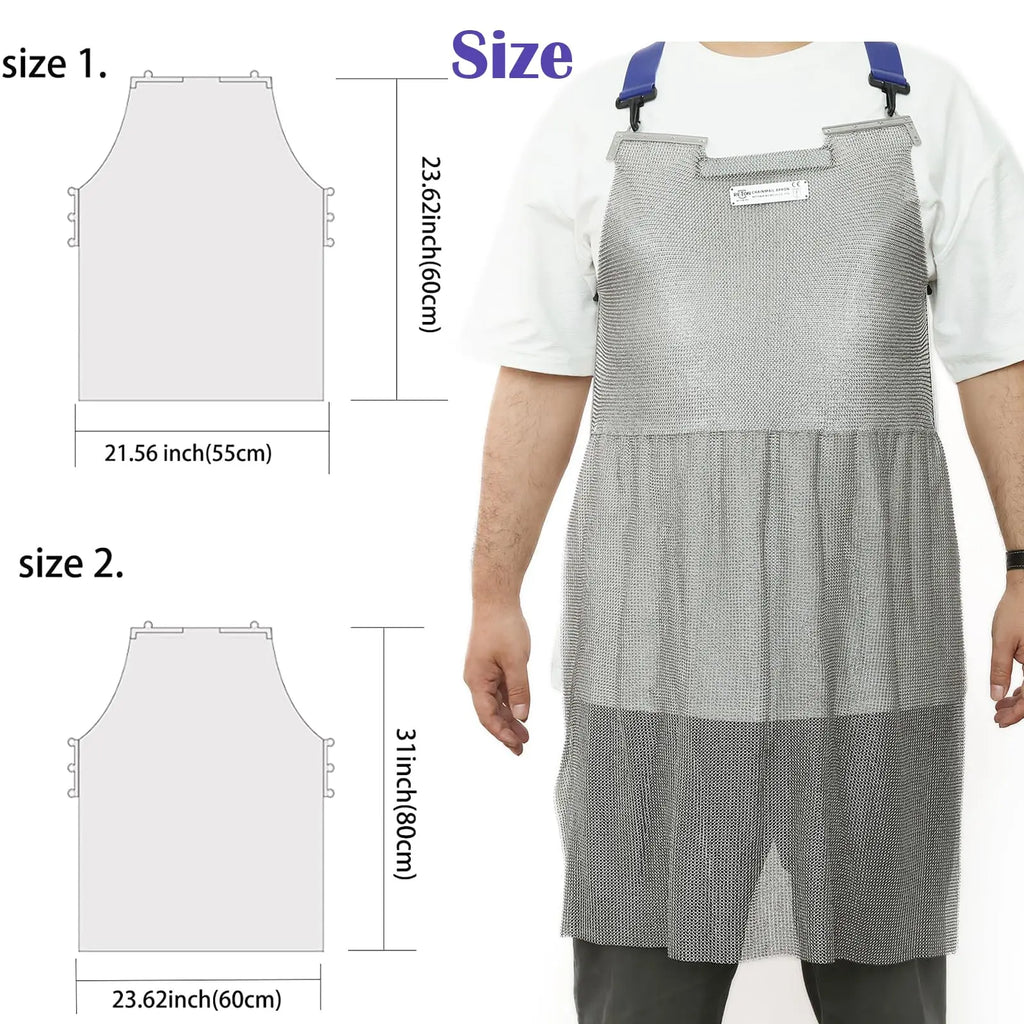 Stainless Steel Chainmail Apron for Cut Protection and Kitchen Safety