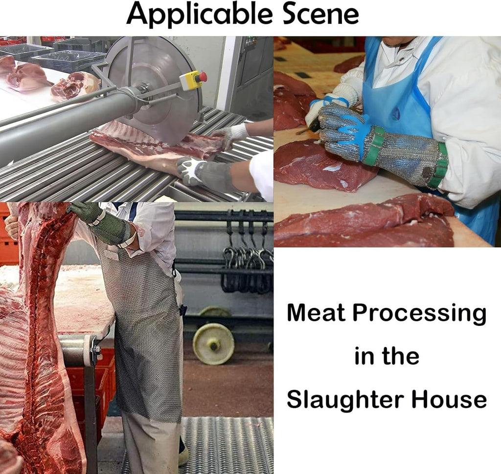 20cm Extended Wrist Chainmail Glove Lightweight Cut Resistant Kitchen Safety