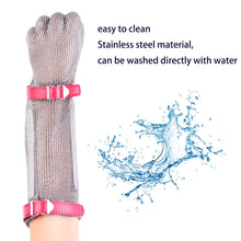 Load image into Gallery viewer, Secure Wrist 15cm Chainmail Protective Glove Stainless Steel 5 Finger