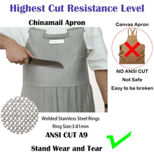 Load image into Gallery viewer, Stainless Steel Chainmail Apron for Cut Protection and Kitchen Safety